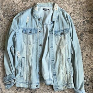 Distressed Light Washed Jean Jacket